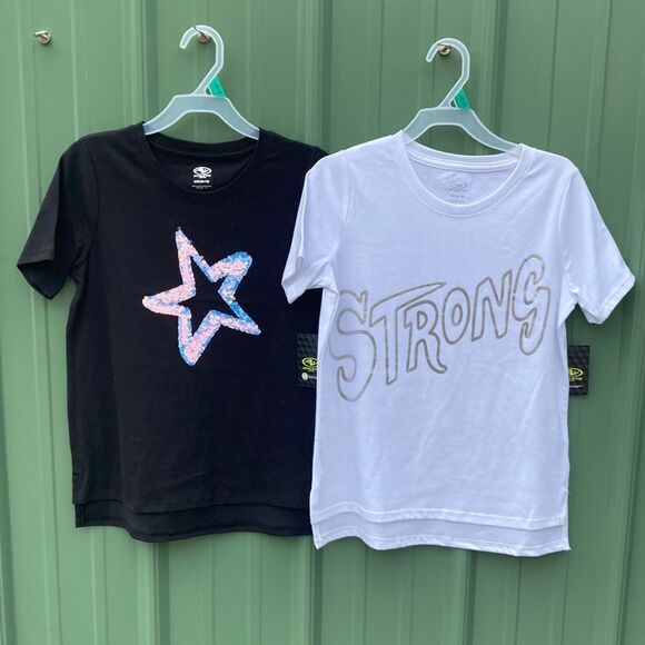 Girls Inspirational T-Shirts 2-Pack Size L 10/12 - Picture 1 of 6